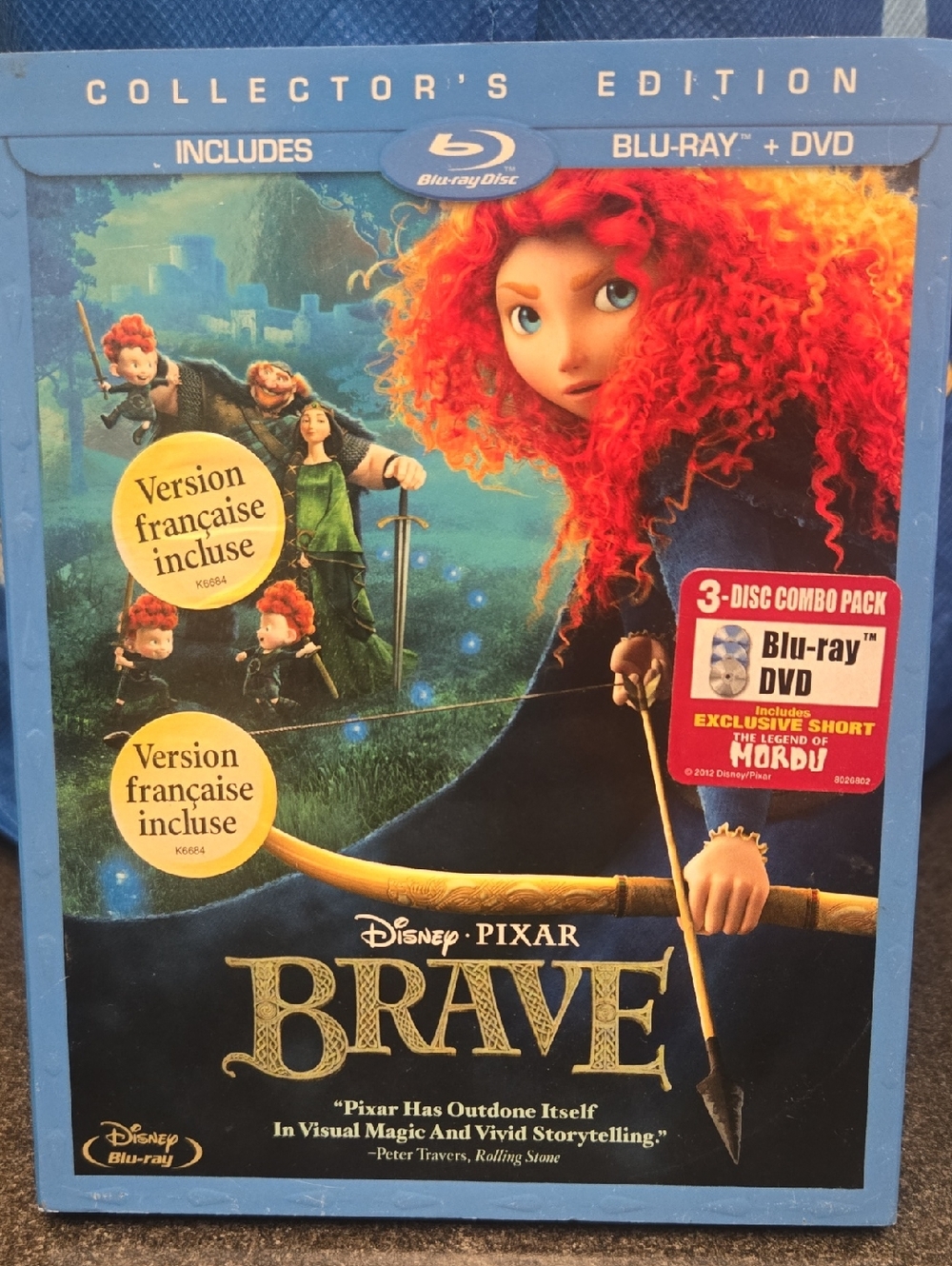 Disney BRAVE Blu-ray + DVD Collector's Edition - Red Hair, Blue Case